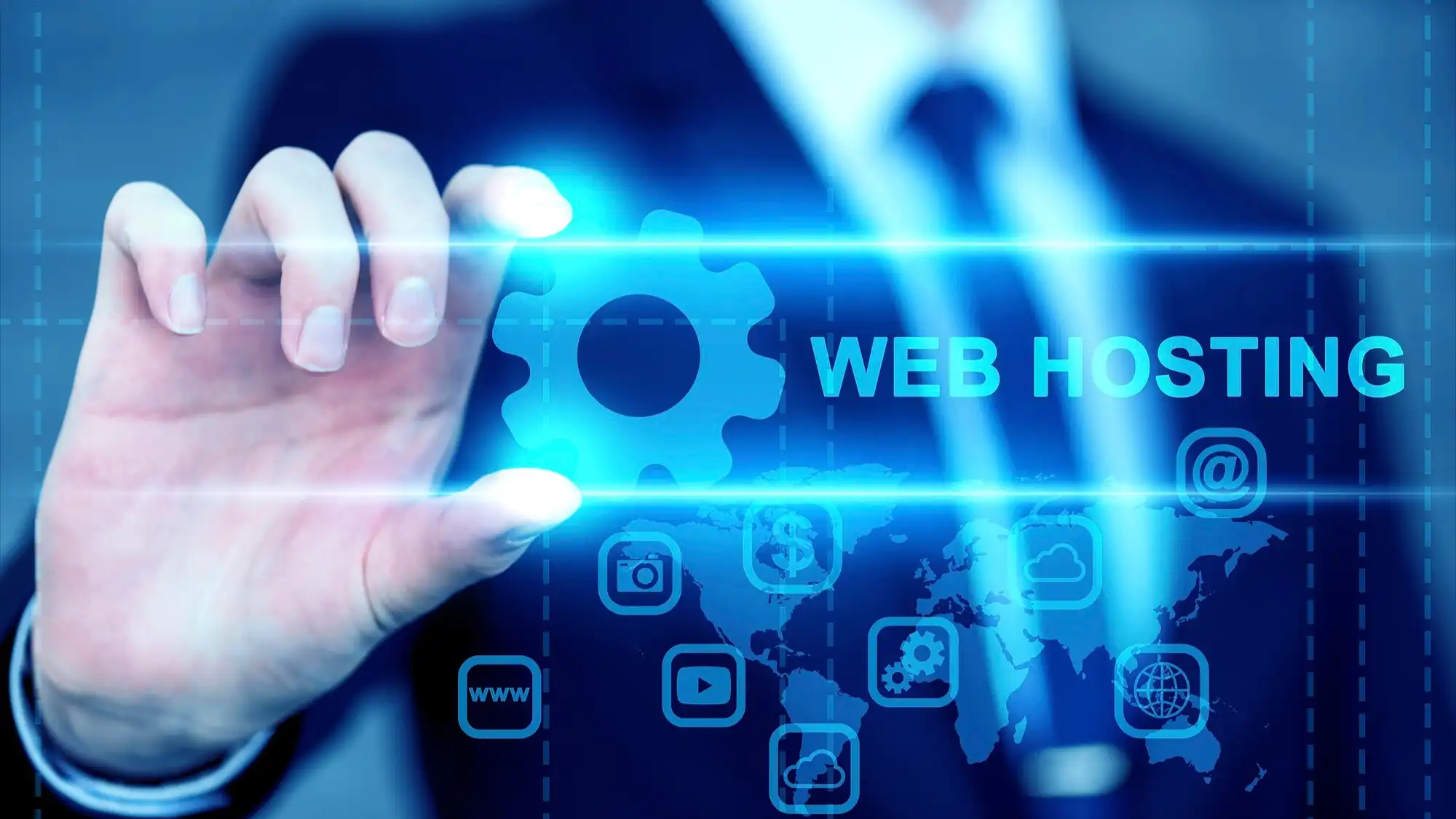 יש סמלים של אחסון במרחב הוירטואלי ואדם מסדר אותם