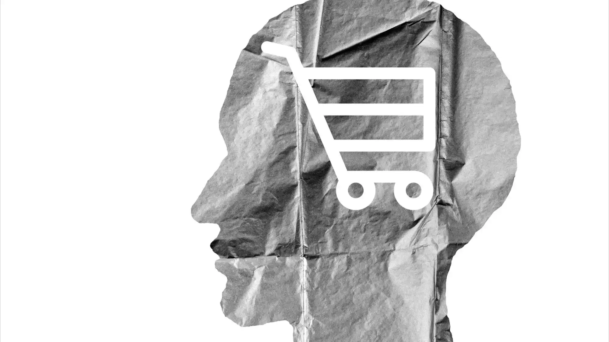 ראש אדם מצוייר ביחד עם סל קניה